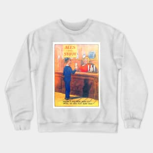 Funny Postcard,  British seaside resort postcard humor. c 1950's Crewneck Sweatshirt